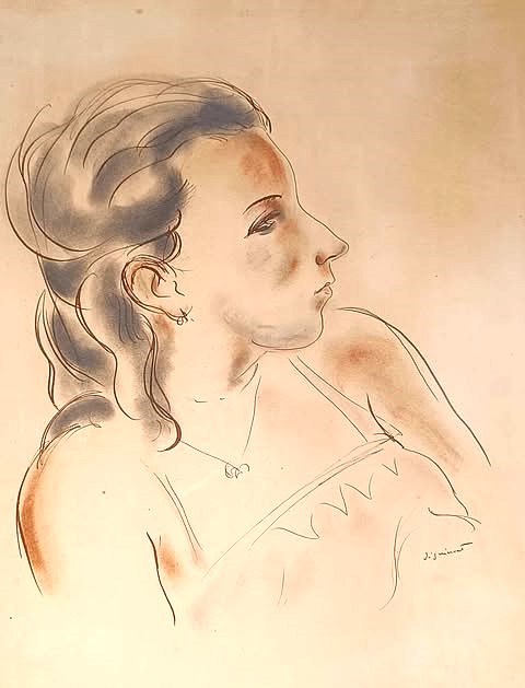 ANDRE DIGNIMONT 1891-1965 Portrait de Kiki de Montparnasse