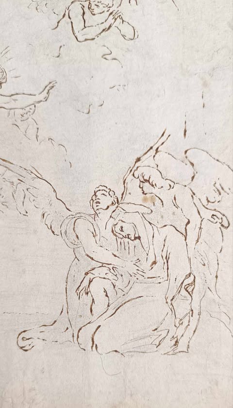 ECOLE ITALIENNE DU XVIIè-Crucifixion-Cercle de Giacinto Calandrucci