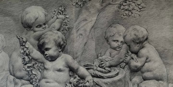 Cercle de Piat Sauvage -Études de putti 