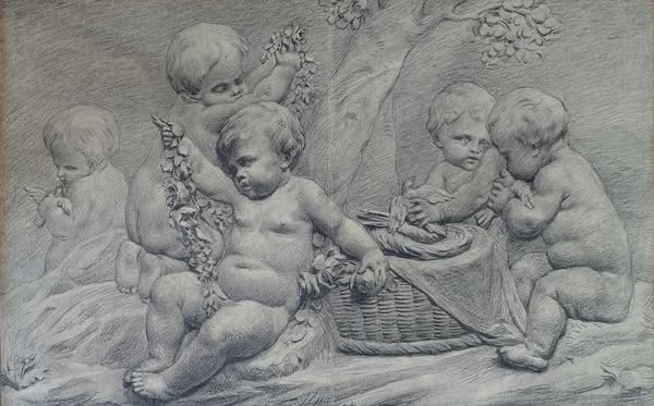 Cercle de Piat Sauvage -Études de putti 