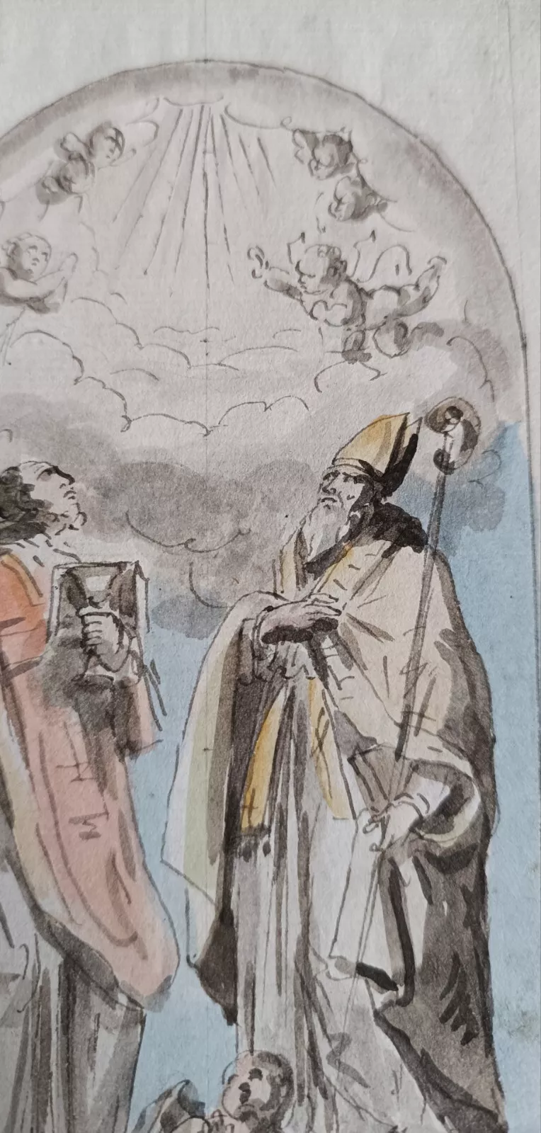 ECOLE ITALIENNE DU XVII-EME-apparition devant des hommes saints 