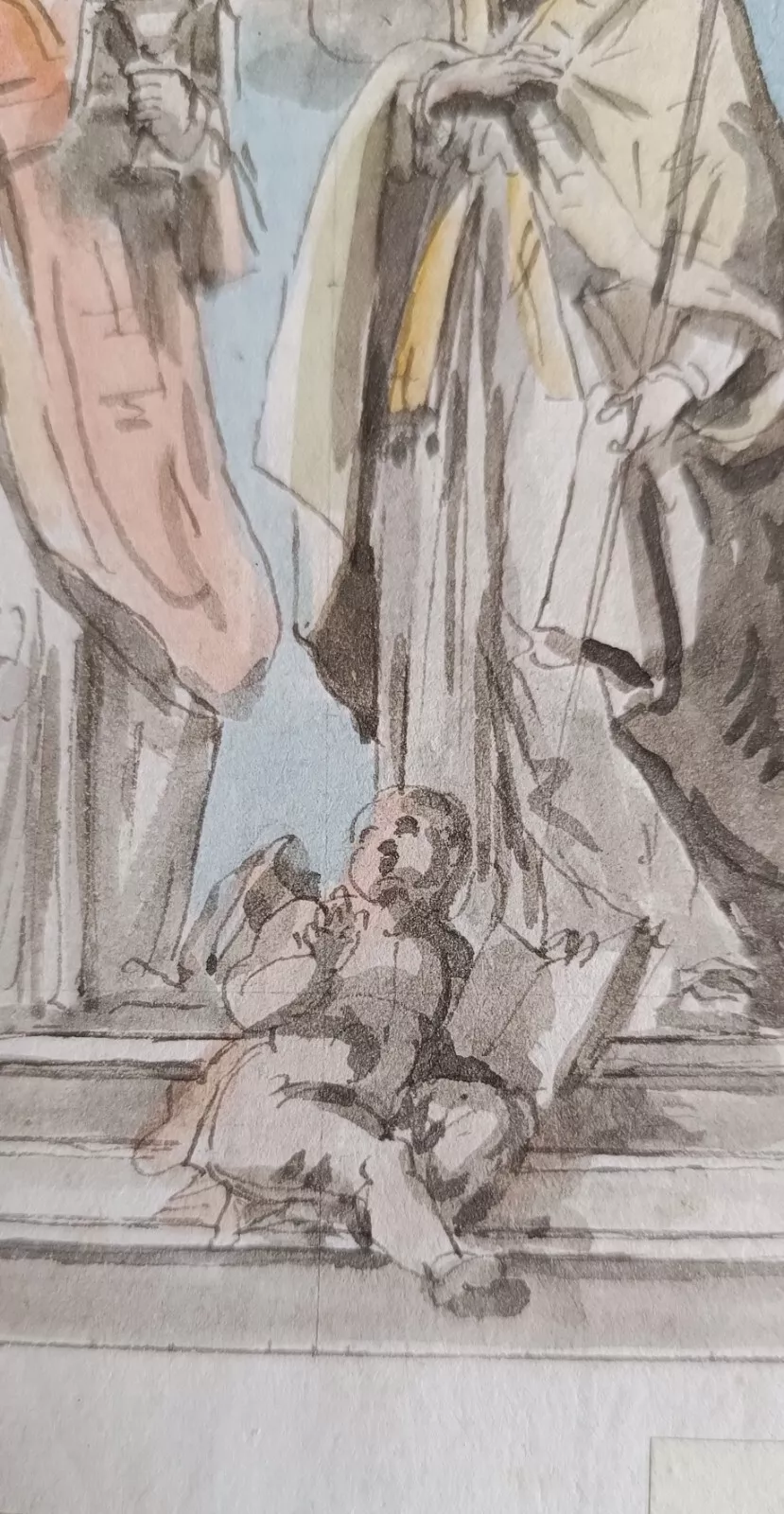 ECOLE ITALIENNE DU XVII-EME-apparition devant des hommes saints 