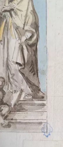ECOLE ITALIENNE DU XVII-EME-apparition devant des hommes saints 
