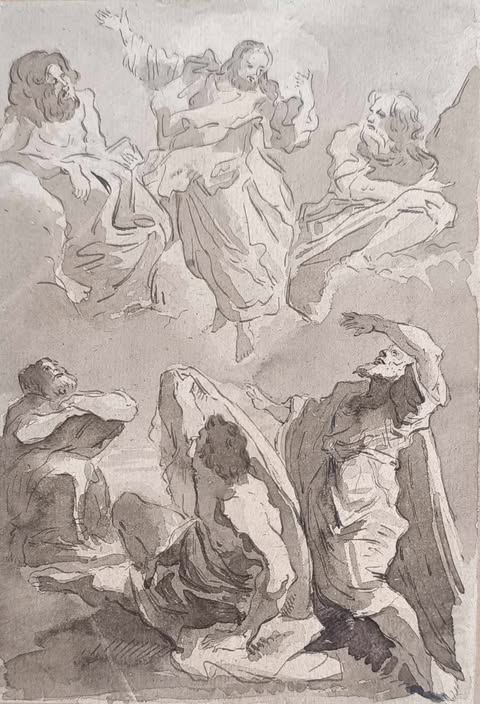 ECOLE ITALIENNE DU XVII-eme-Apparition devant les apôtres