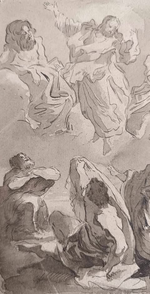 ECOLE ITALIENNE DU XVII-eme-Apparition devant les apôtres