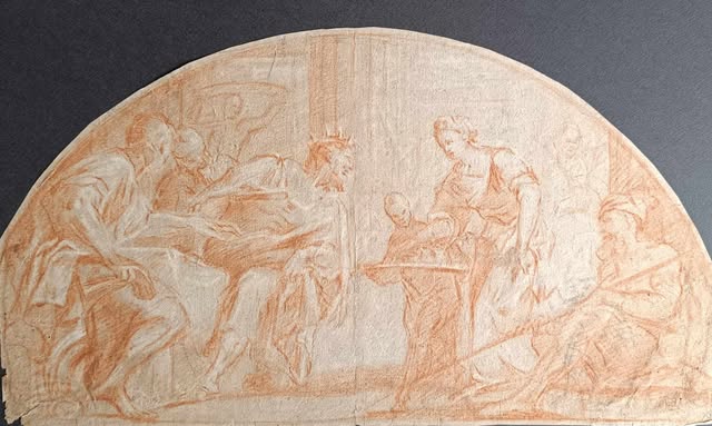 ECOLE ITALIENNE DU XVII-ème- Salomé Présentant a Hérode la tête de Saint Jean Baptiste