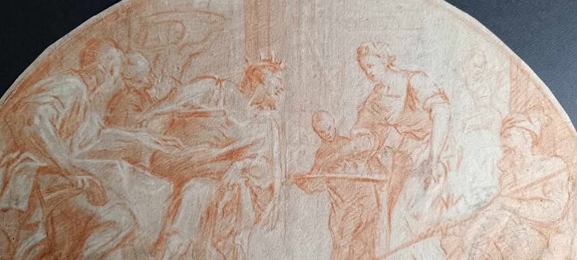 ECOLE ITALIENNE DU XVII-ème- Salomé Présentant a Hérode la tête de Saint Jean Baptiste