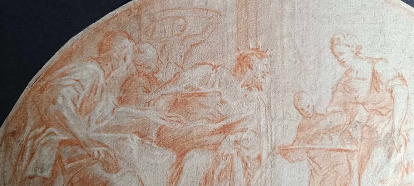 ECOLE ITALIENNE DU XVII-ème- Salomé Présentant a Hérode la tête de Saint Jean Baptiste