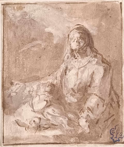 ECOLE DU NORD DU XVII ème -  Vierge a l'enfant-Nativité