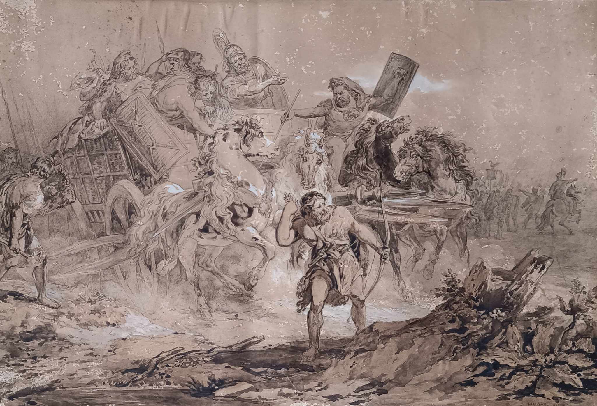 Ecole francaise du XIX eme - Martinet Pierre 1781- scène de bataille