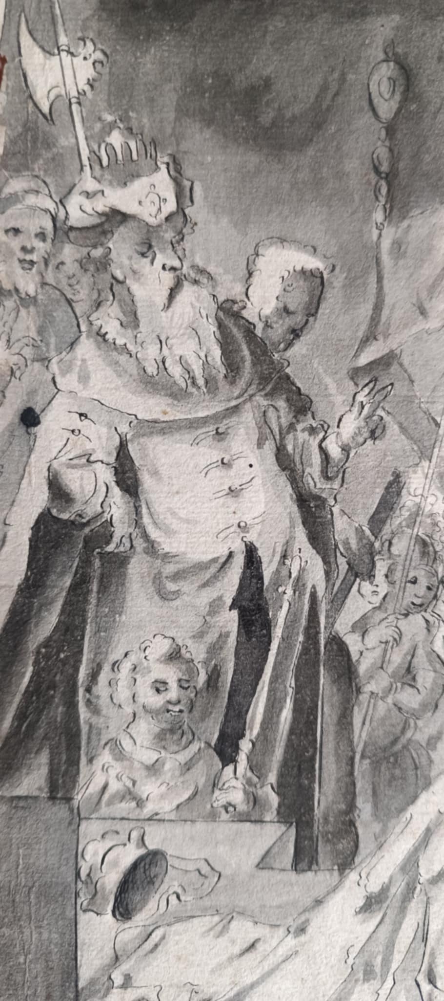 Ecole Allemande du XVIIe- attribué a Anton Mozart- décapitation  de Sainte Catherine