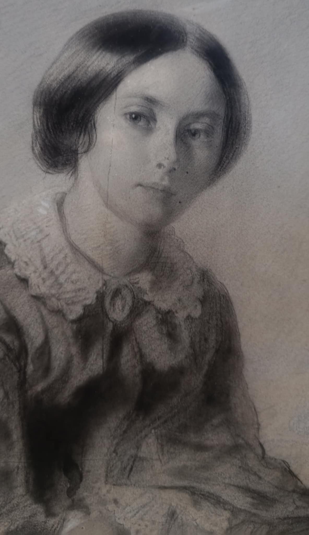 Ecole Française du XIXe- Portrait Dame de la famille de Carné Domaine de Kerouzien sur l'Odet -Par Auguste Goy 1812-1875