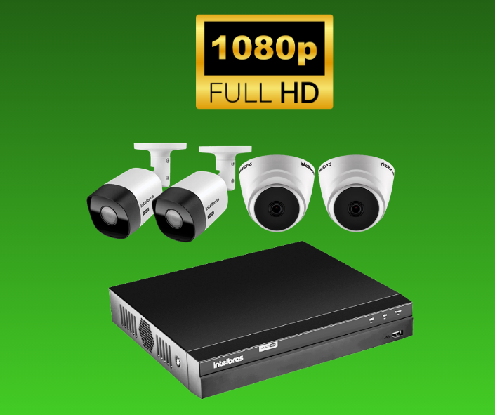 Kit de Câmeras de Segurança Full HD (4 Câmeras)