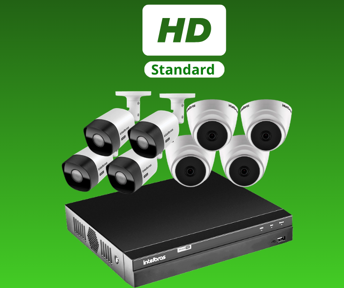 Kit de Câmeras de Segurança HD (8 Câmeras)
