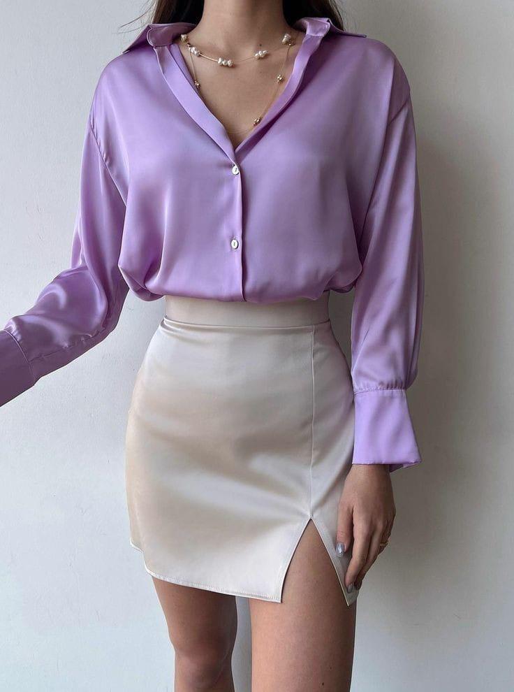 Blusa satin formal