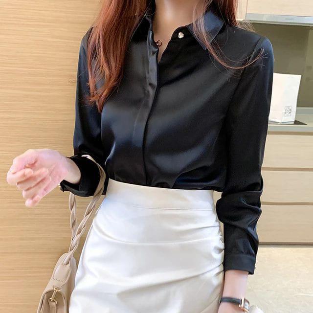 Blusa satin formal