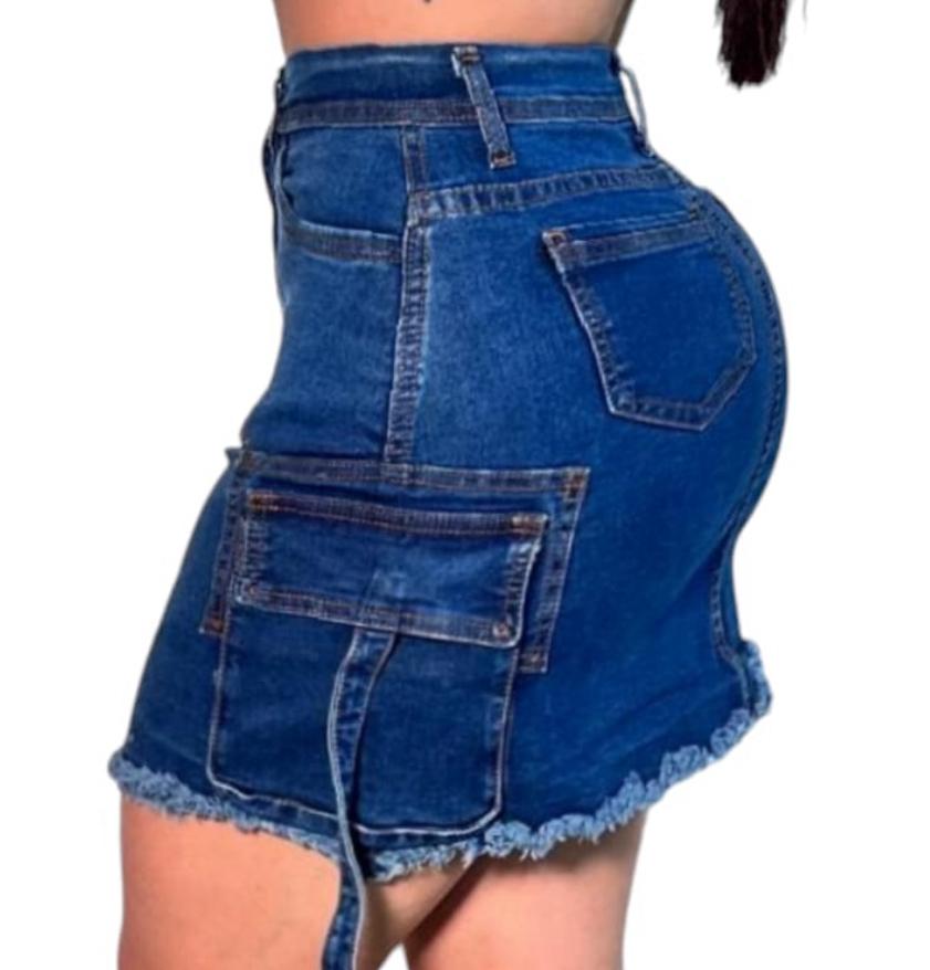 FALDA CARGO MEZCLILLA