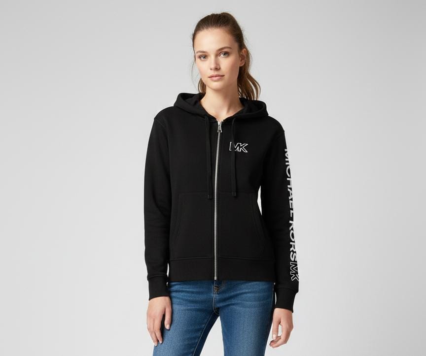 Sudadera negra con capucha MK