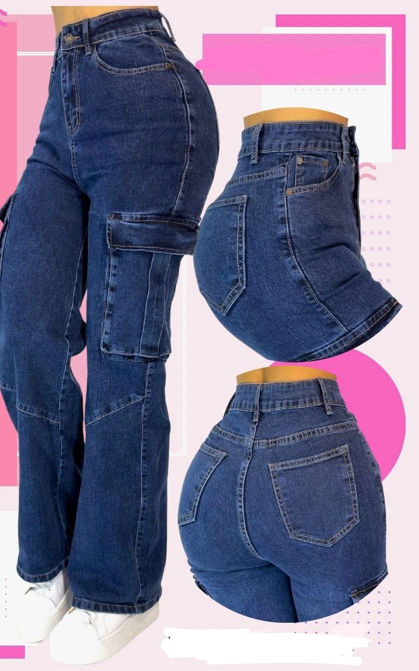 Jeans Cargo Mujer