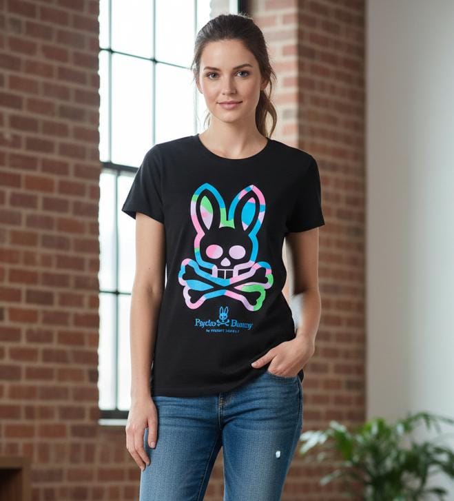 Camiseta Psycho Bunny Logo Neon