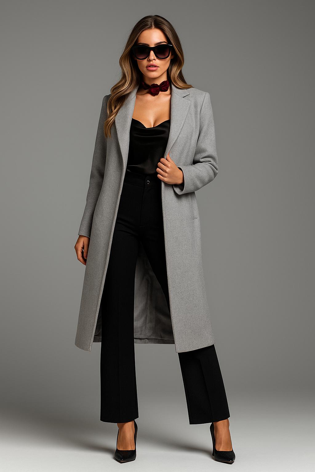 Abrigo largo gris