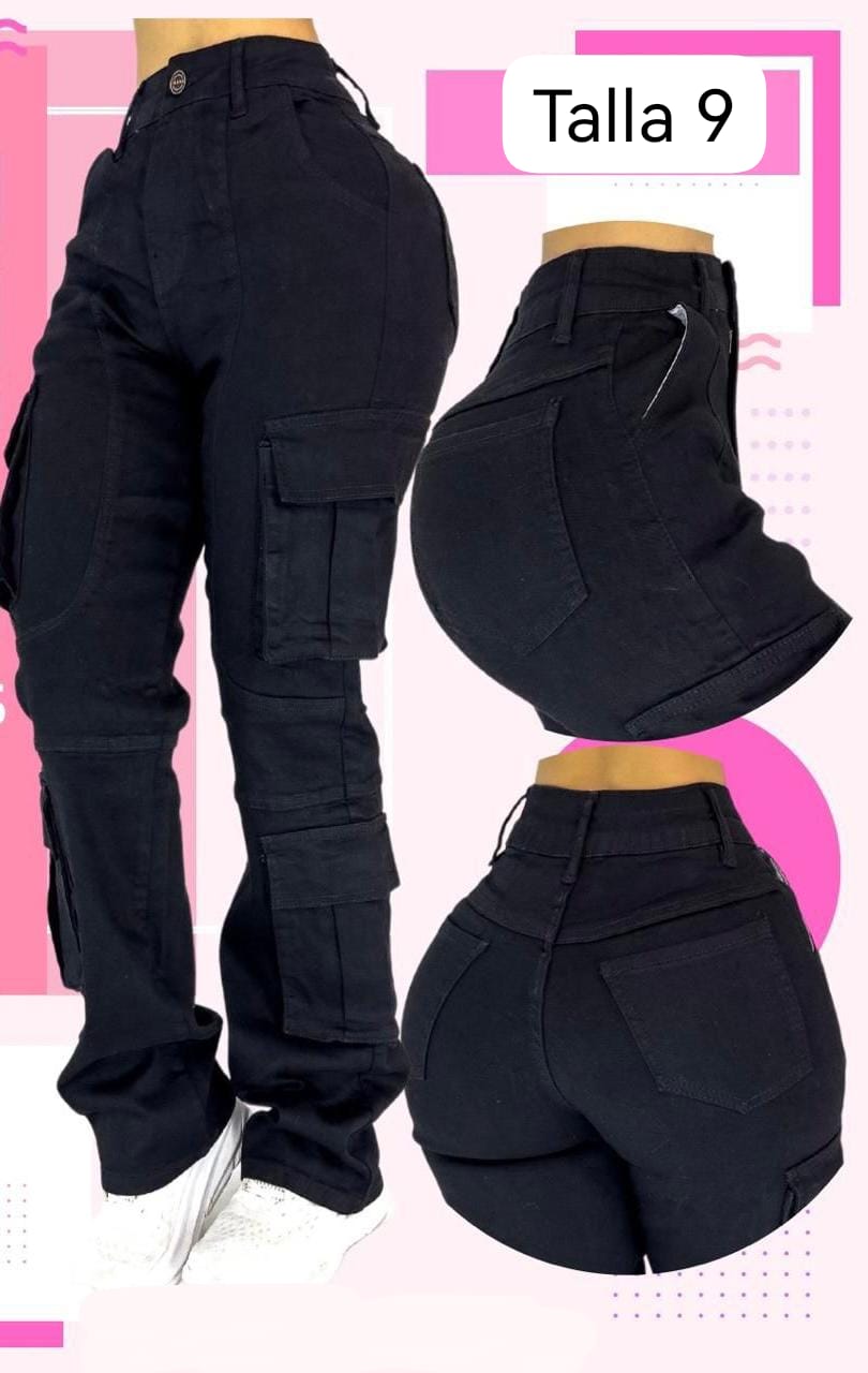 Pantalón Cargo Negro 