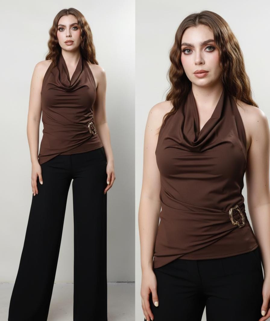 Top Halter Marrón 