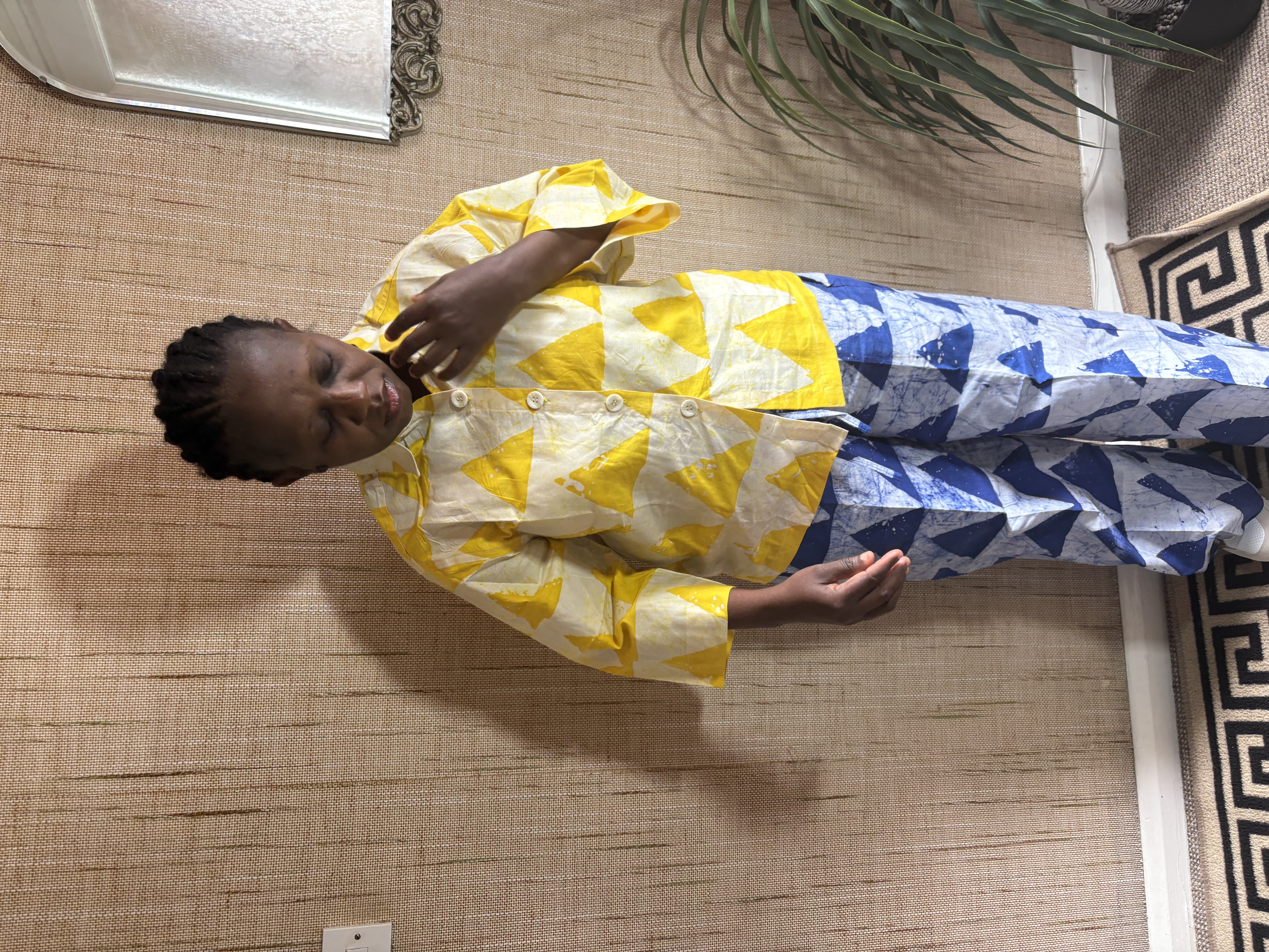 Geometric Patterned Two-Piece Outfit