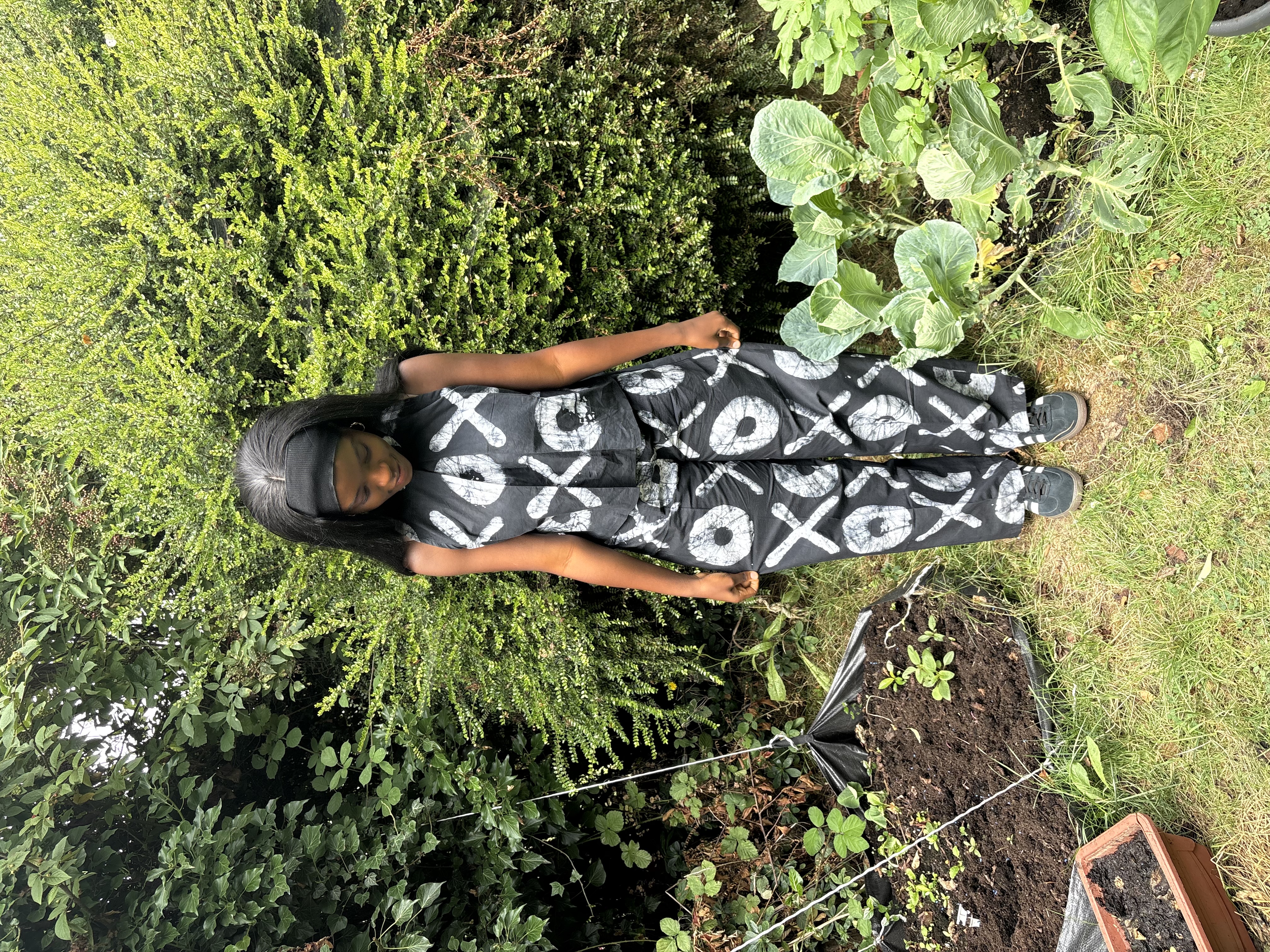 Handmade Black and White Patterned Jumpsuit