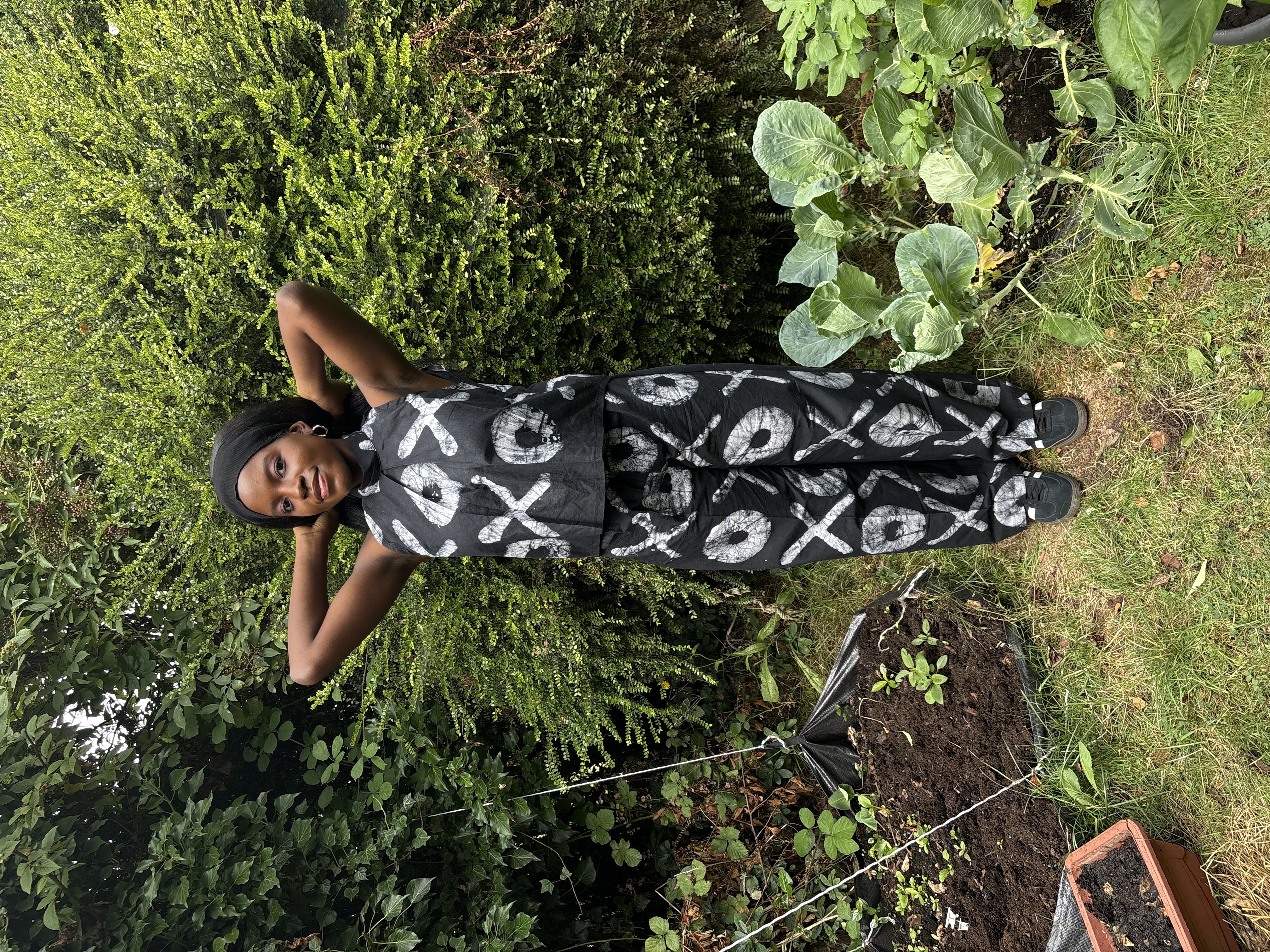 Handmade Black and White Patterned Jumpsuit