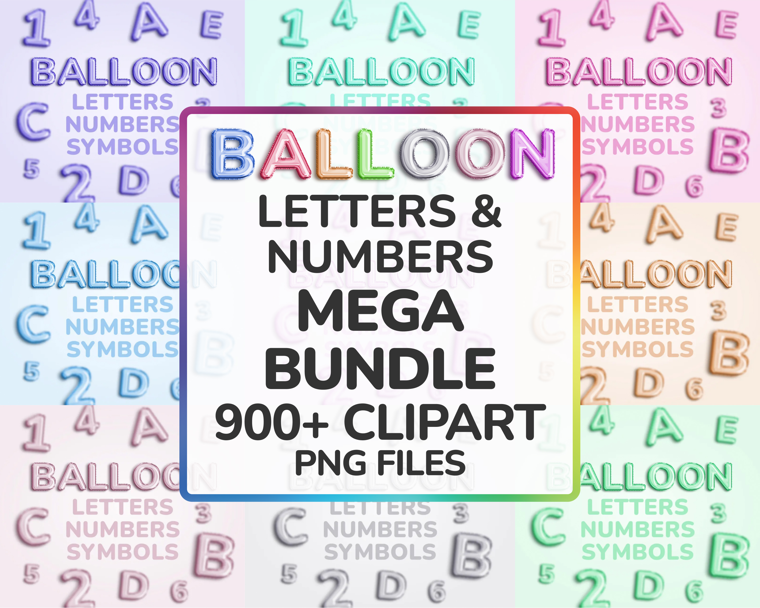 Balloon Letters and Numbers Bundle