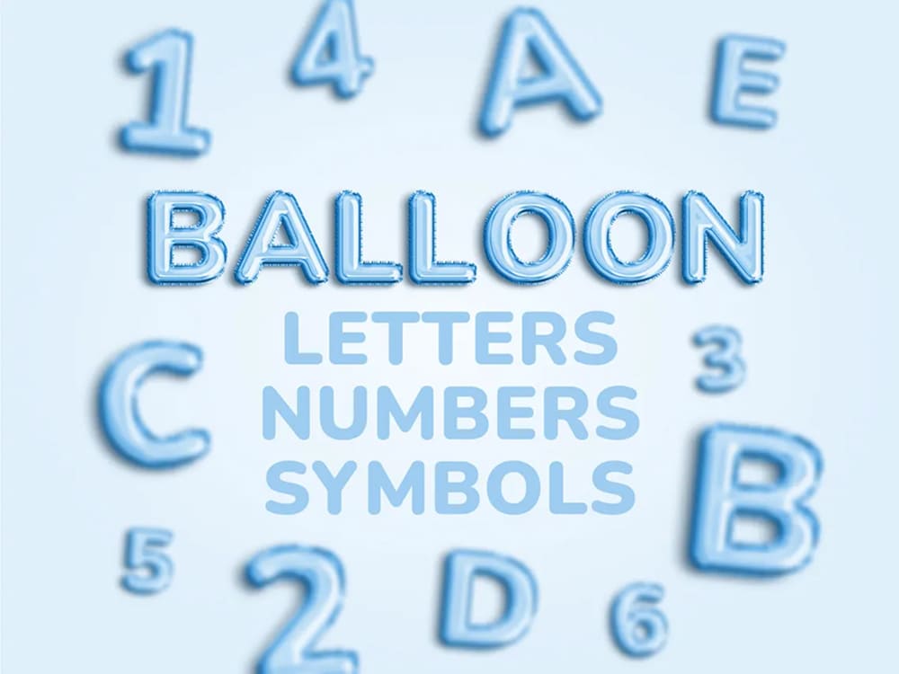 Balloon Letters and Numbers Bundle