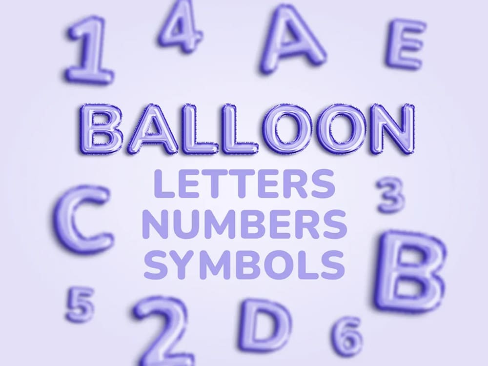 Balloon Letters and Numbers Bundle