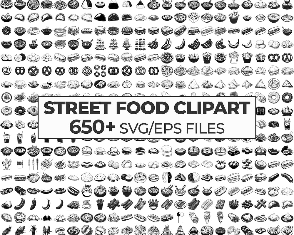 Food, Sweets & Drinks Clipart Bundle
