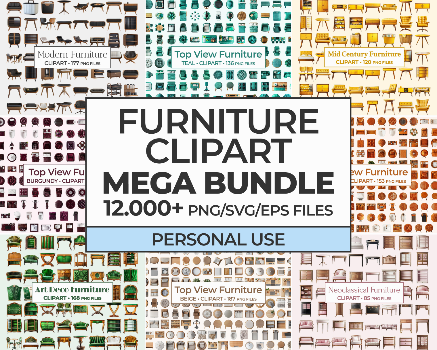 Furniture Clipart Mega Bundle