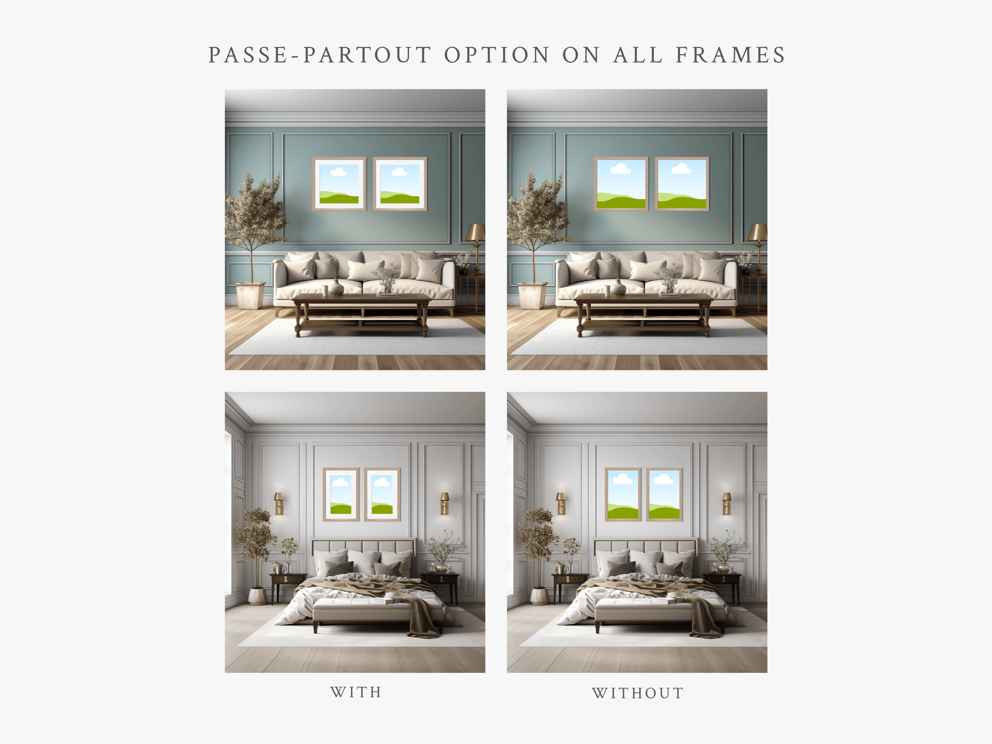 Colonial Style Interior Mockups Bundle in Canva
