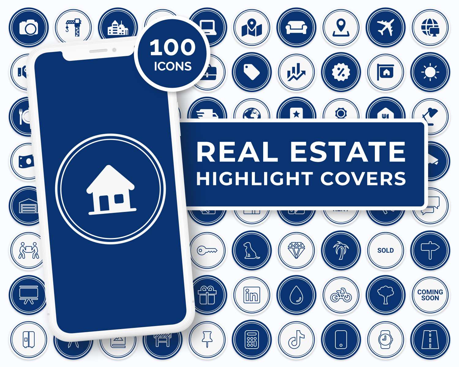 Blue Real Estate Instagram Story Highlight Covers