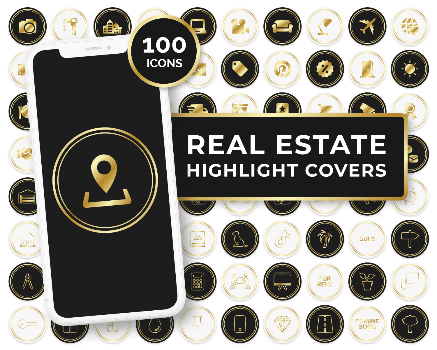 Gold Real Estate Instagram Story Highlight Covers