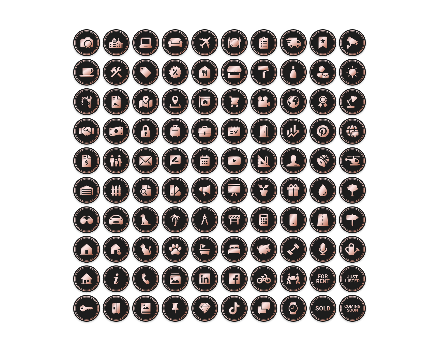 Rose Gold Real Estate Instagram Story Highlight Covers