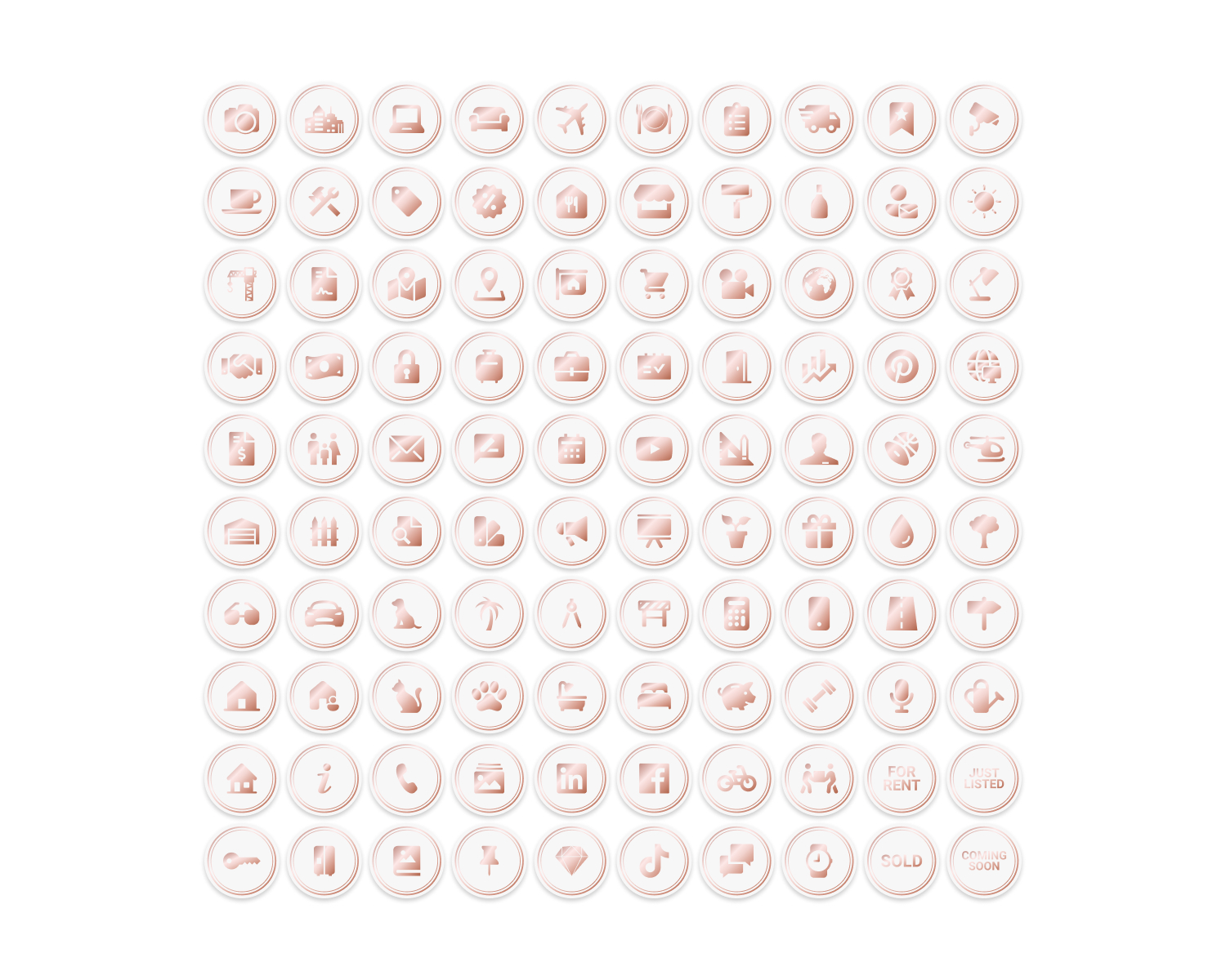 Rose Gold Real Estate Instagram Story Highlight Covers