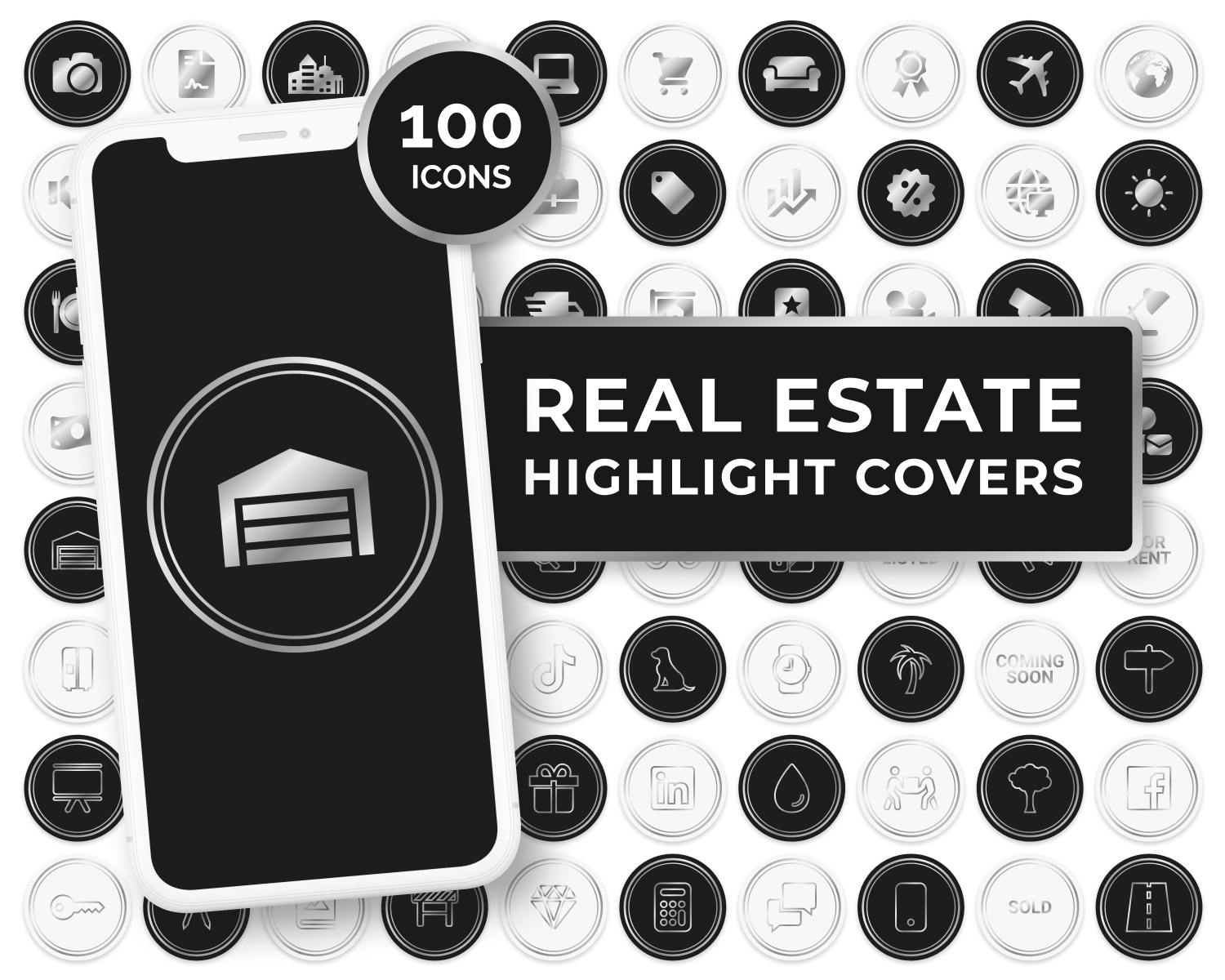 Silver Real Estate Instagram Story Highlight Covers