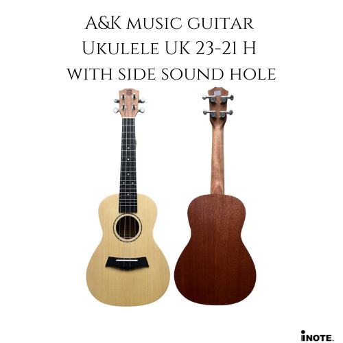 A&K Music Guitar Ukulele UK 23-21 H with side sound hole