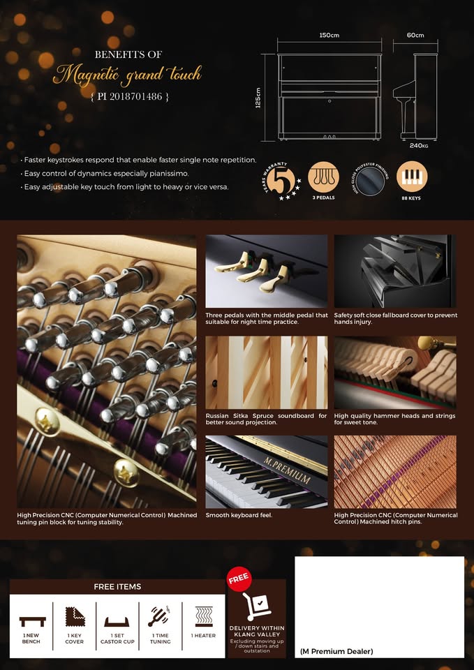 Ansuran M. Premium MP-121PE V5G Piano up to 36 Monthly-installments