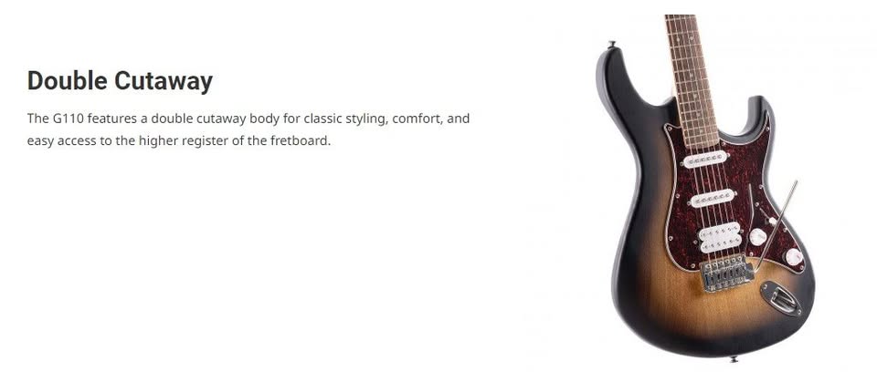 Cort G110 G Series Guitar Open Pore Sunburst Display Unit