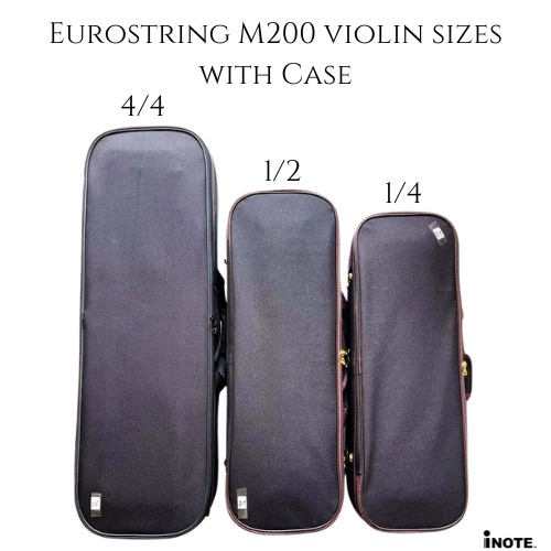 Eurostring M200 4/4, 1/2, 1/4 Size Violin with Case
