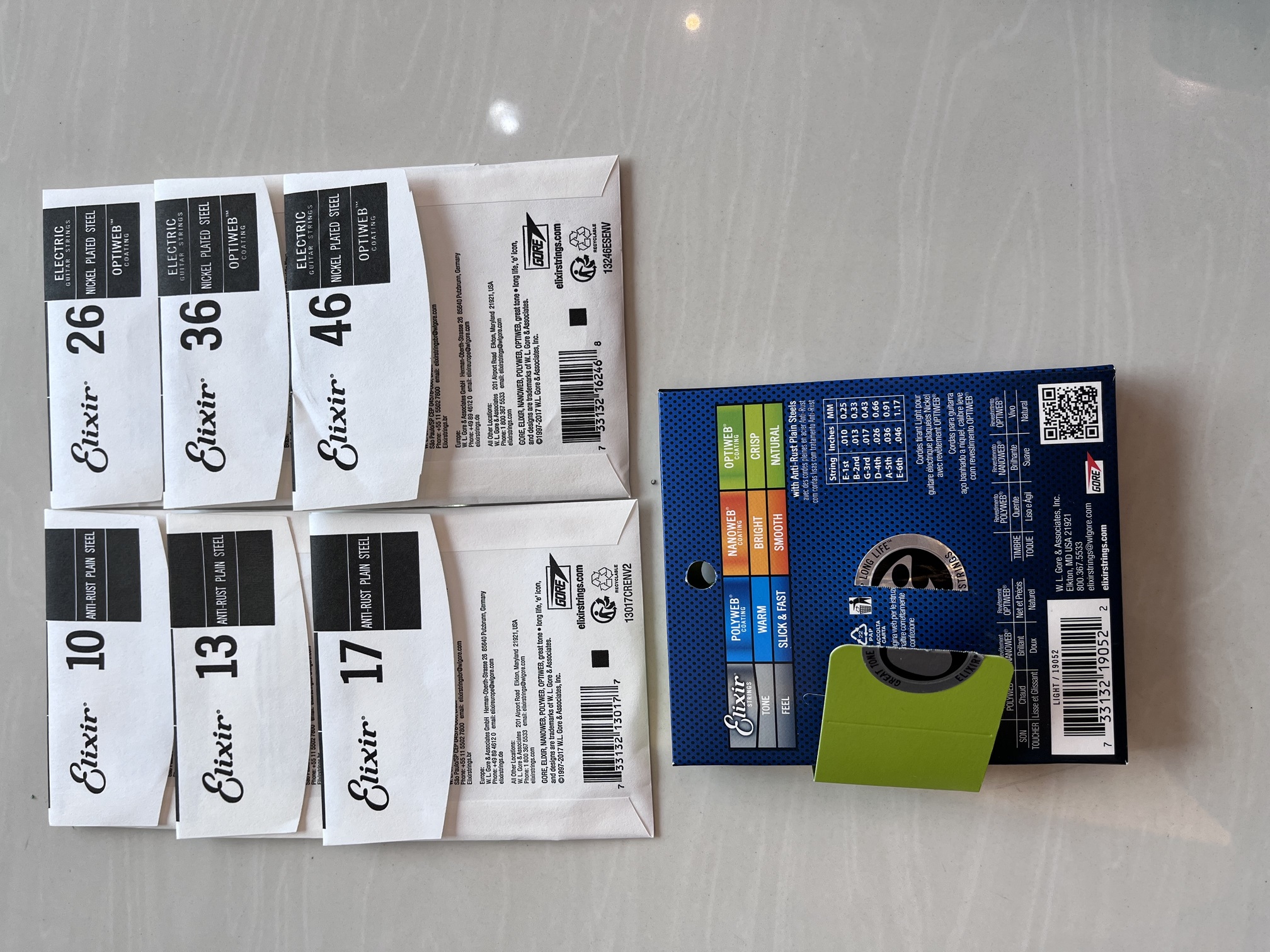 Elixir Strings Guitar Strings Electric Nickel Plated Steel with OPTIWEB Coating Light (.010-.046)