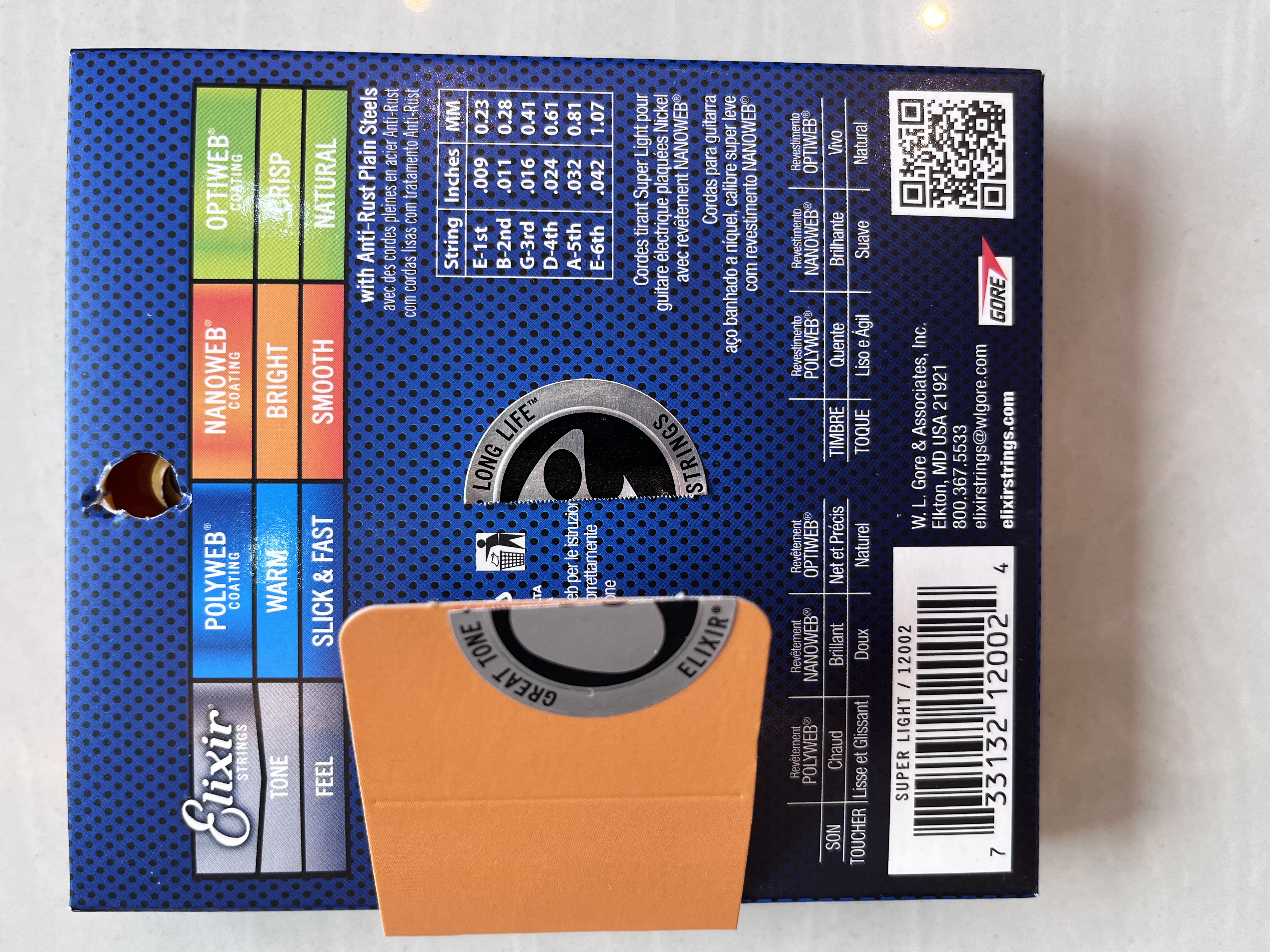 Elixir Strings Electric Guitar Strings Electric Nickel Plated Steel Strings with NANOWEB Coating Super Light (.009-.042)