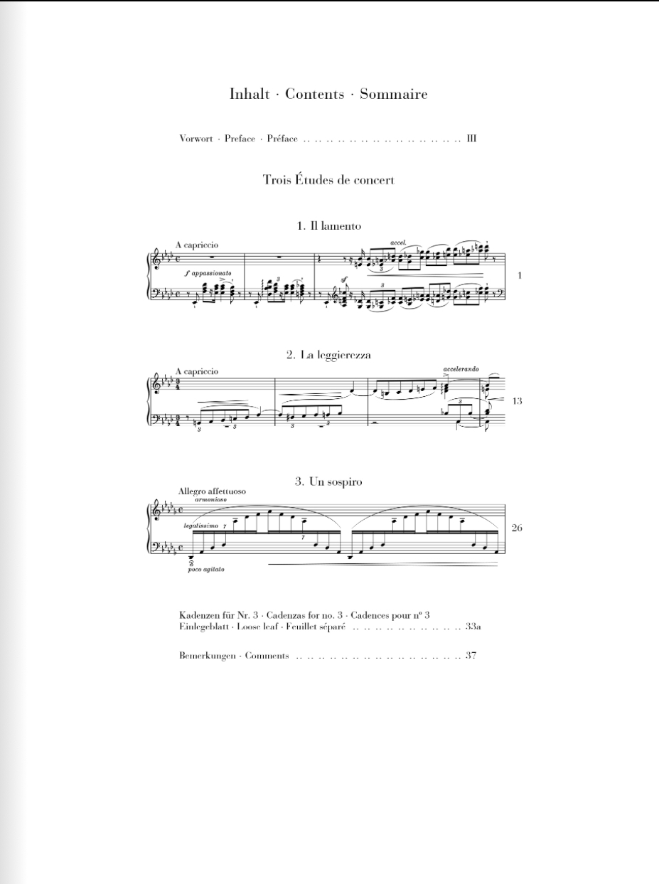 Franz Liszt Trois Études de concert G. Henle Verlag