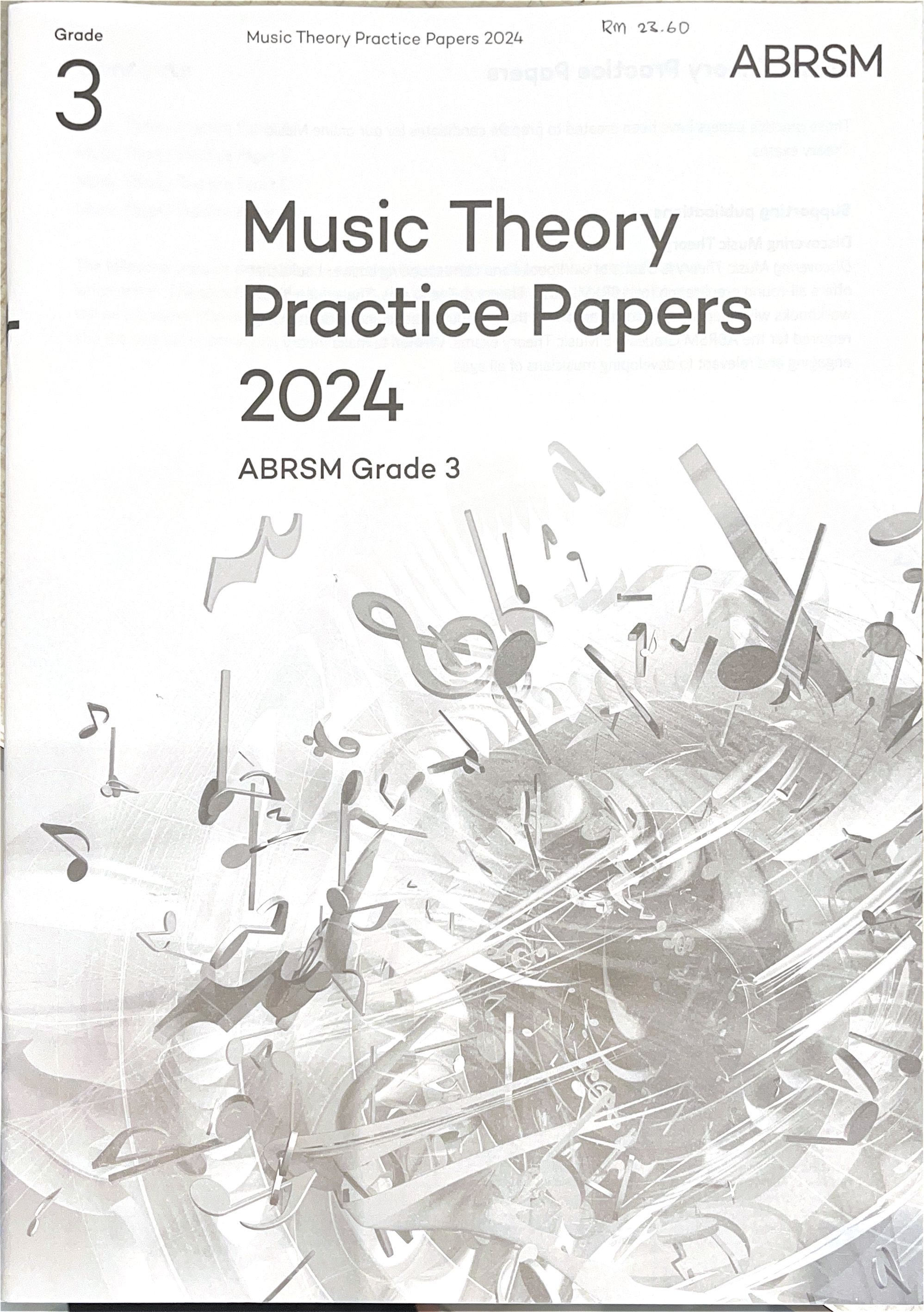 ABRSM Music Theory Practice papers 2024 Grade 1, Grade 2, Grade 3, Grade 4, Grade 5, Grade 6, Grade 7, Grade 8
