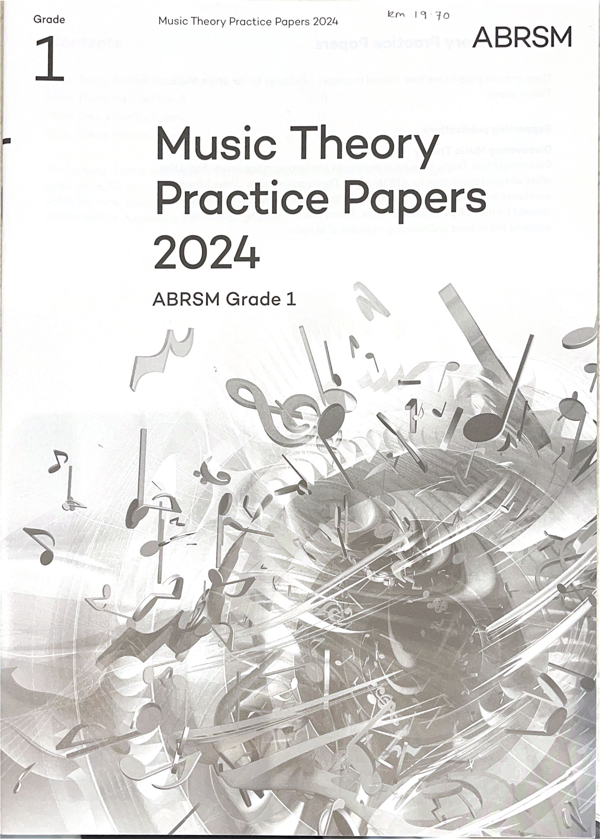 ABRSM Music Theory Practice papers 2024 Grade 1, Grade 2, Grade 3, Grade 4, Grade 5, Grade 6, Grade 7, Grade 8